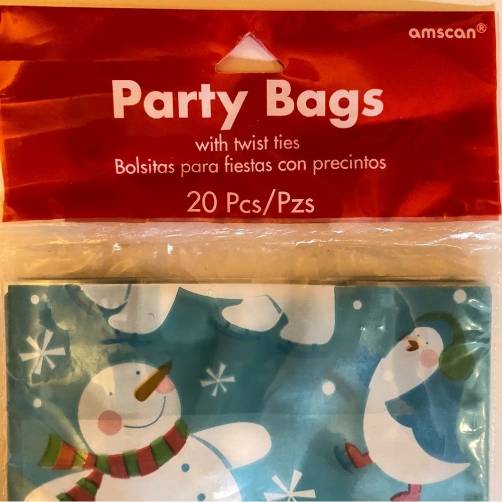 Snowman Party Favor Bags - Blue - 20 pcs. - Picture 5 of 6